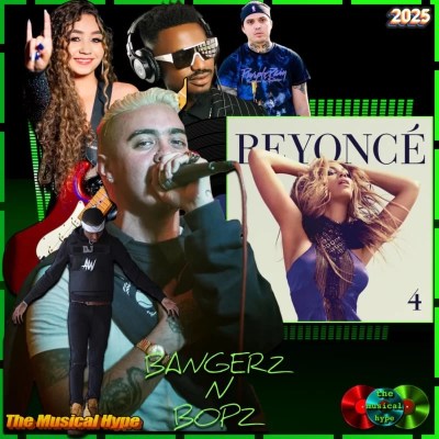 Beyoncé, End of Time: Bangerz N Bopz 🔥 No. 54 (2025) [📷: Brent Faulkner / The Musical Hype; Columbia; Bigshow Lamar Campton, Daniel Duarte, Eduardo López from Pexels; AcatXIo, djexpectations, OpenClipart-Vectors, Thai Zeo from Pixabay]