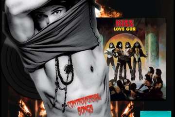 Kiss, Christine Sixteen: Controversial Songs No. 13 (2025) [📷: Brent Faulkner / The Musical Hype; Kiss Catalog, Ltd. / The Island Def Jam Music Group; Tazz Vaughn via Pexels; Elena Arboleda Salas, nikolaytaman90, Tumisu from Pixabay; christian buehner on Unsplash]