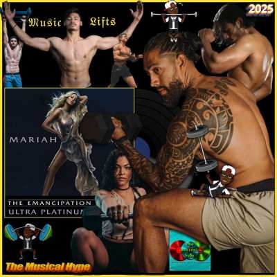 Mariah Carey, It’s Like That: Music Lifts 🎶 🏋 No. 20 (2025) [📷: Brent Faulkner / The Musical Hype; Mariah Carey / UMG Recordings, Inc.; BD Jewel, Dave H, Jean-Daniel Francoeur, Joshua Brown, Vansh Mehta from Pexels; AcatXIo, OpenClipart-Vectors from Pixabay]