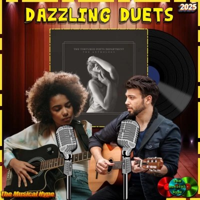 Taylor Swift & Post Malone, Fortnight: Dazzling Duets No. 5 (2025) [📷: Brent Faulkner / The Musical Hype; Taylor Swift; cottonbro studio, Sachith Ravishka Kodikara from Pexels; andresilva5, OpenClipart-Vectors from Pixabay]