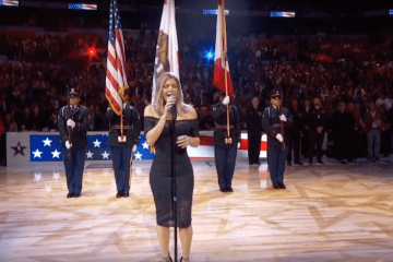 Fergie National Anthem Screenshot from 2018 NBA All-Star Game